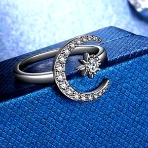 STAR Moon Adjustable RING,Simulated Diamonettetes,sparkling